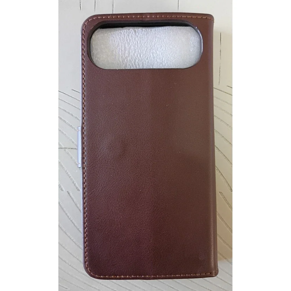 DuckSky Brown Leather Folio Wallet Case for Apple iPhone 17 Air (6.5